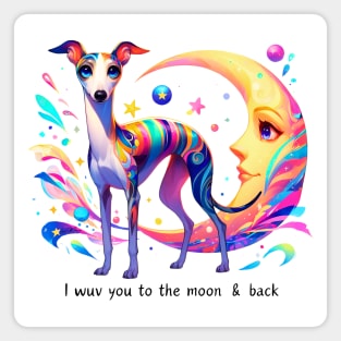 Greyhound And Crescent Moon Magnet